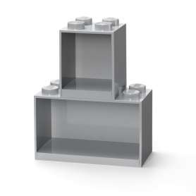LEGO Policová sada BRICK šedá
