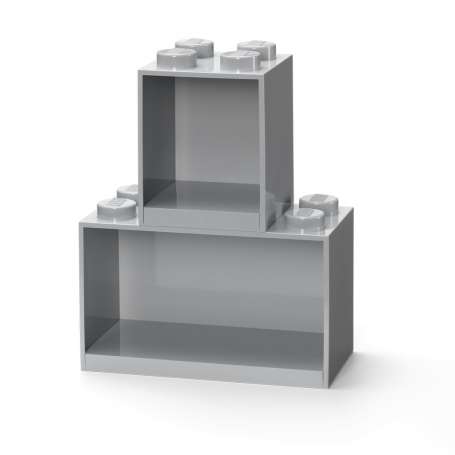 LEGO Policová sada BRICK šedá