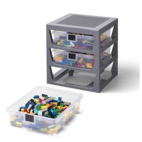 LEGO STORAGE organizér se třemi zásuvkami šedý