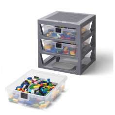 LEGO® STORAGE organizér se třemi zásuvkami šedý