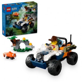 LEGO® 60424 CITY Čtyřkolka na průzkum džungle – mise panda červená