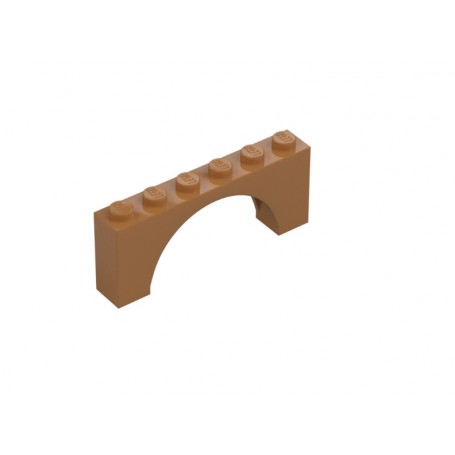 LEGO® DÍLY Kostka s obloukem 1X6X2 Hnědonugátová středně - 15254