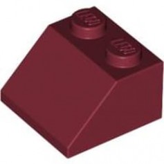 LEGO DÍLY Střešní kostka 2x2 45 st. šikmá bordová (3039)