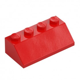 LEGO® DÍLY Střešní kostka 2x4 45 st. šikmá červená - 3037