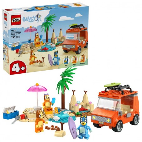LEGO® 11202 Bluey a rodinný výlet autem na pláž