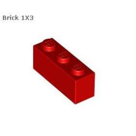 LEGO DÍLY kostka 1x3 červená (3622)