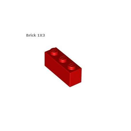 LEGO DÍLY kostka 1x3 červená (3622)