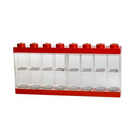 LEGO sběratelská vitrínka na 16 minifigurek - červená