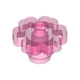 LEGO DÍLY kostka květina růžová transparentní (30657)