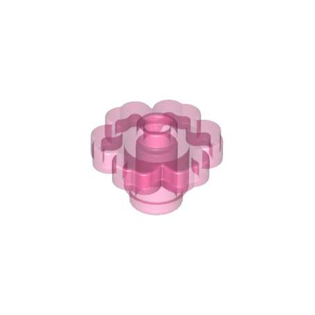 LEGO DÍLY kostka květina růžová transparentní (30657)