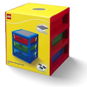 LEGO® STORAGE organizér se třemi zásuvkami červený