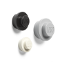 LEGO 4016 ICONIC Věšák na zeď, 3 ks - bílá, černá, šedá