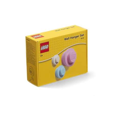 LEGO 4016 ICONIC Věšák na zeď, 3 ks - bílá, světle modrá, růžová