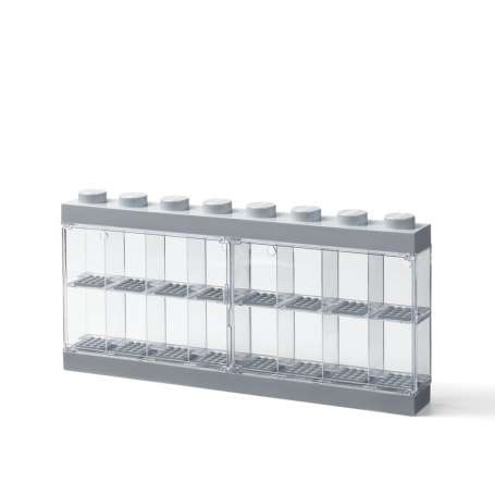 LEGO sběratelská vitrínka na 16 minifigurek - šedá