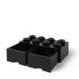 LEGO STORAGE BOX 8 Úložný box černý s šuplíky