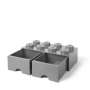 LEGO STORAGE BOX 8 Úložný box šedý s šuplíky