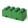 LEGO STORAGE BOX 8 Úložný box zelený s šuplíky