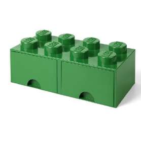 LEGO® STORAGE BOX 8 Úložný box zelený s šuplíky