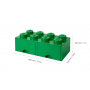LEGO STORAGE BOX 8 Úložný box zelený s šuplíky