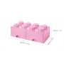 LEGO STORAGE BOX 8 Úložný box světle růžový s šuplíky