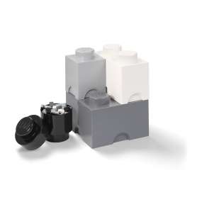 LEGO Mix multi-pack 4 Úložné boxy - šedá, bílá a černá