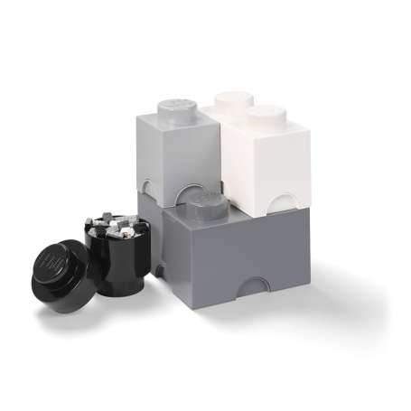 LEGO Mix multi-pack 4 Úložné boxy - šedá, bílá a černá